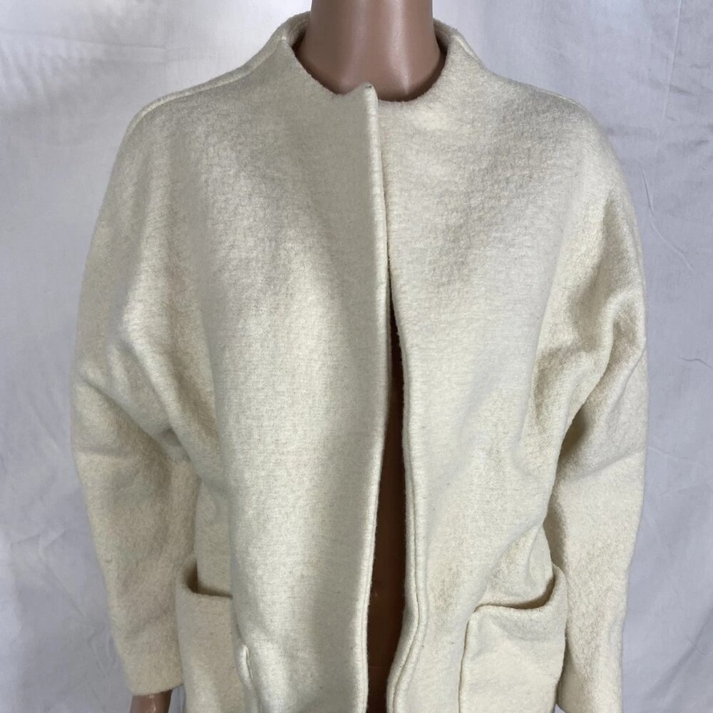 ba&sh Wool Open Cardigan Jacket Patch Pockets Ivory S